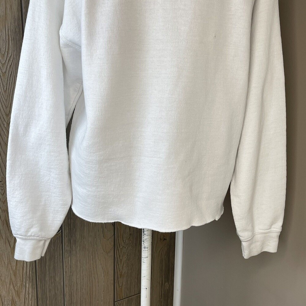 Women Cropped Sweater Crew Neck Size M white off ivory - Picture 11 of 13